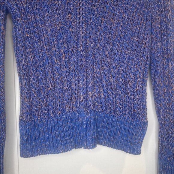 Rag & Bone Womens Blue Open Weave Wool Blend Crewneck Pullover Sweater Sz XS - Picture 3 of 9